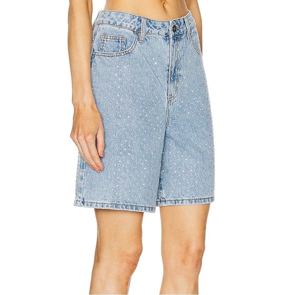 Self portrait sequin embellished denim shorts - Picture 3 of 5